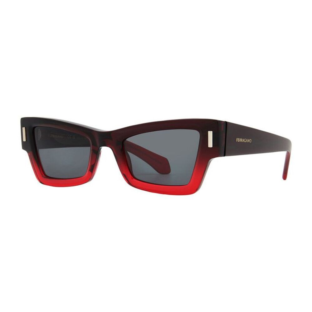 Salvatore Ferragamo Sunglasses Cat Eye Full Rim, Gradient Transparent Dark Red